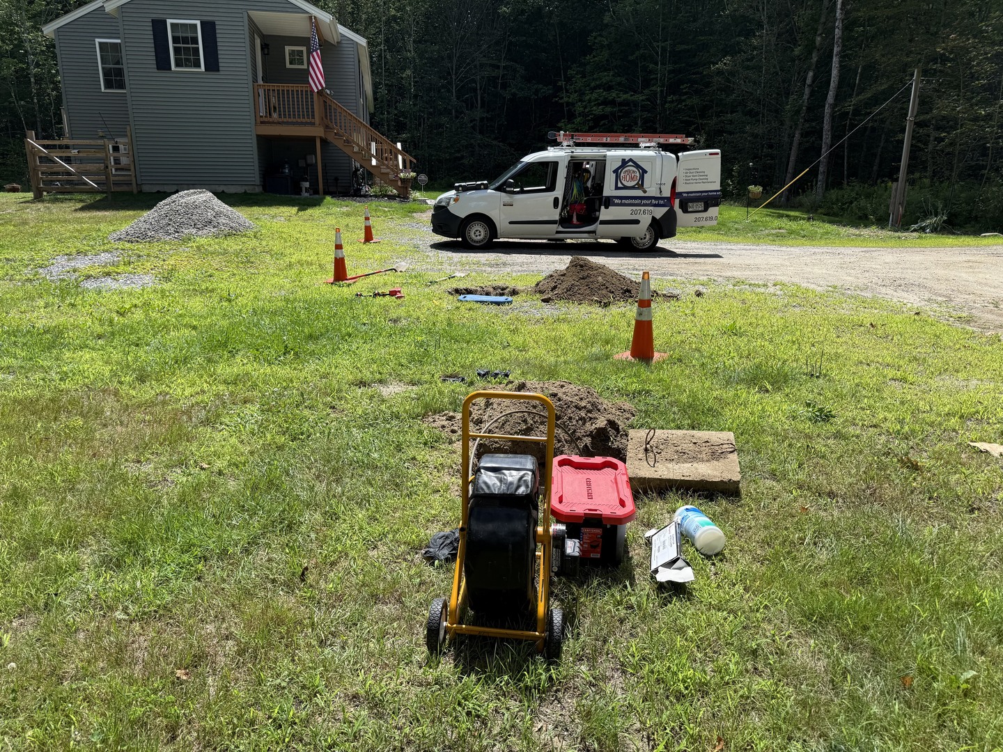 Residential septic system inspection performed by Upfront Home Inspection & Maintenance in Maine. Based in New Gloucester, Upfront provides professional septic inspections and comprehensive home inspection services throughout Southern and Central Maine.