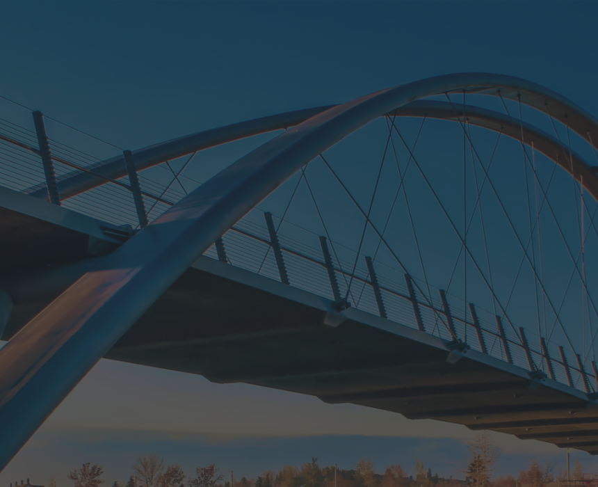 Bottom-up view of the Calgary Tower.
