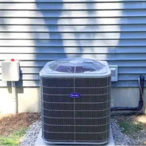 National Refrigeration Outdoor installation of Carrier A/C condenser