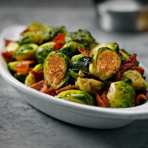 ROASTED BRUSSELS SPROUTS - bacon, honey butter