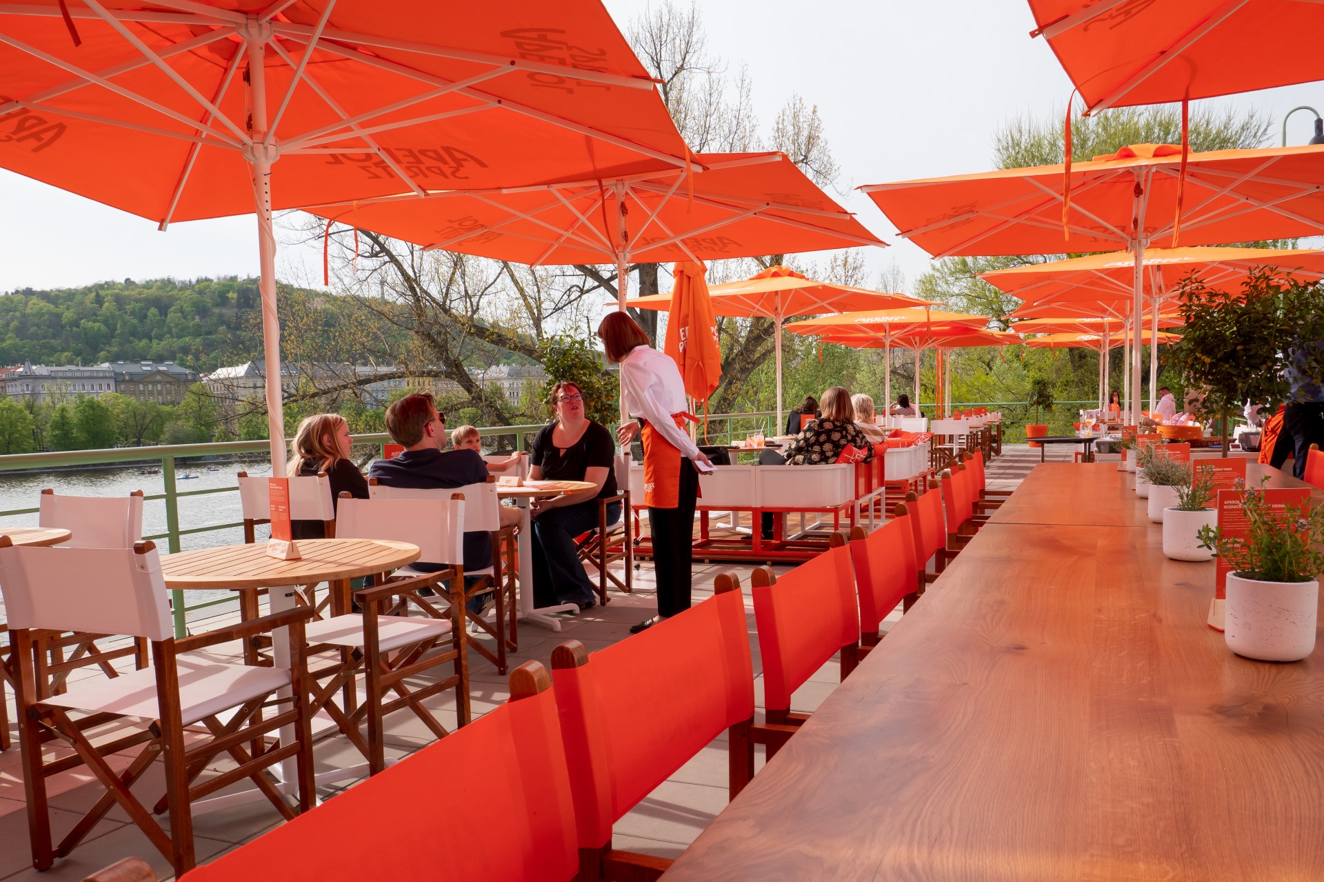 Aperol Spritz terrace Mánes Praha
