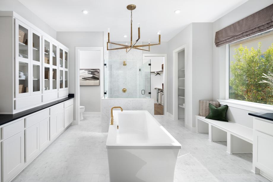 Spa-like primary bathrooms with freestanding tubs