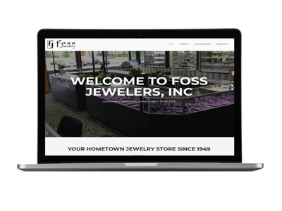 Responsive website design by EXEPLORE Managed Website Services: Jewelry store website design for Foss Jewelers Inc of Lewistown.