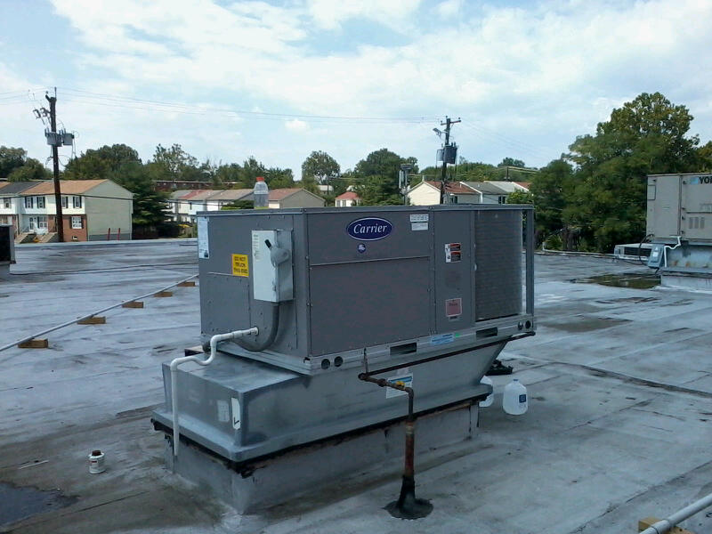 exterior HVAC unit on roof