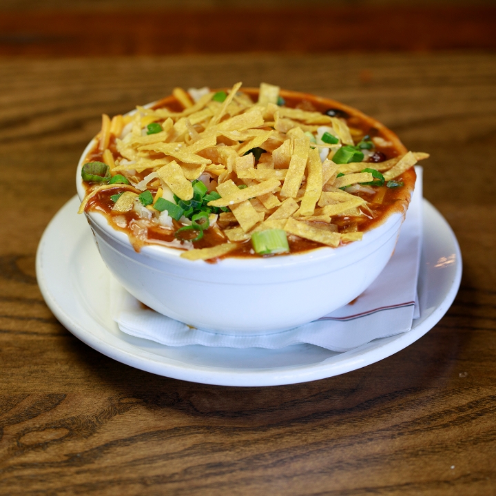 Made Fresh Daily | Topped with Cheese, Tortilla Strips and Scallions 