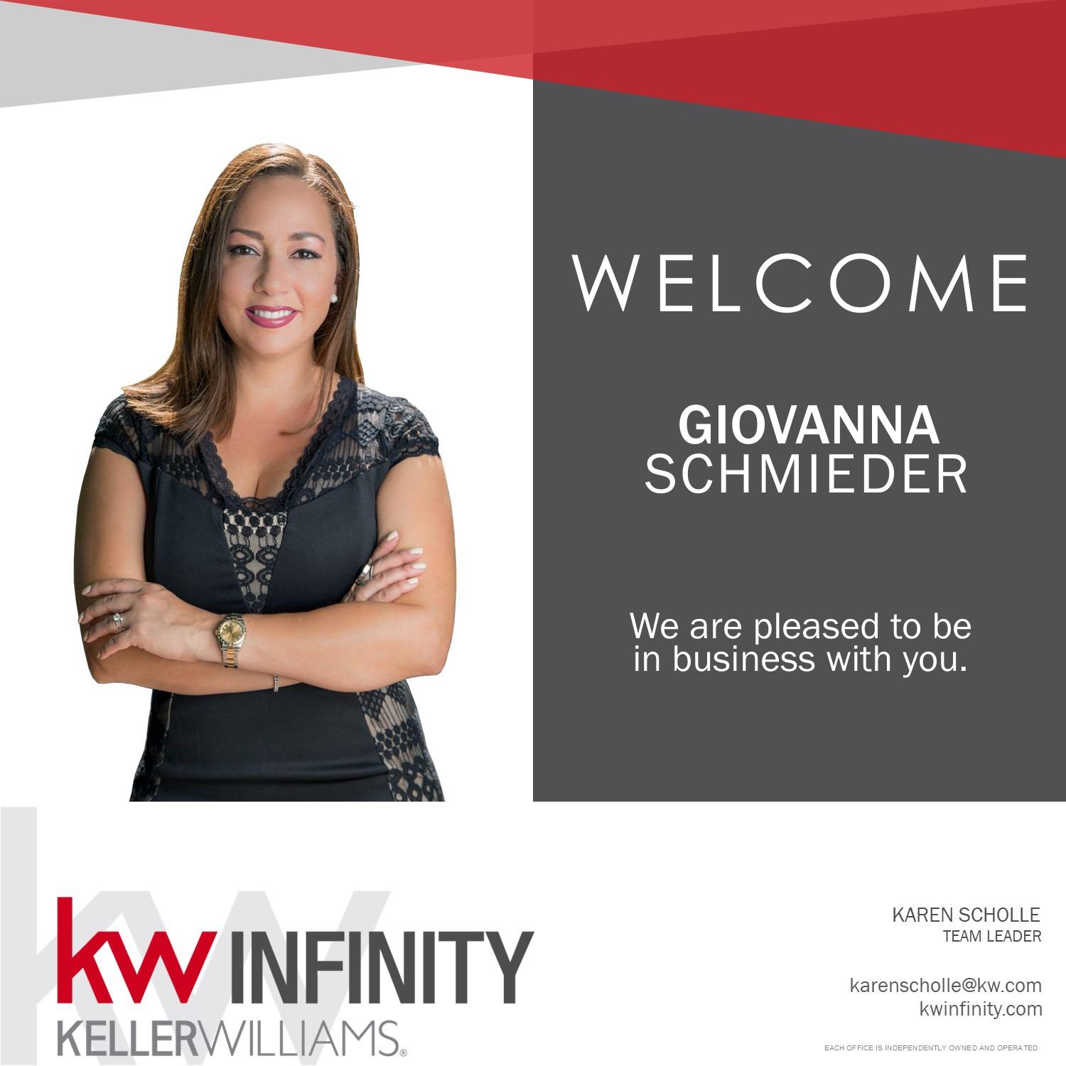 Meet Giovanna, our clients come first. I pledge to be in constant communication with my clients, keeping them fully informed throughout the entire buying or selling process. I believe that if you're not left with an amazing experience, I haven't done my job. I don't measure success through achievements or awards but through the satisfaction of my clients. - When you are thinking of buying or selling a property call us at 630-333-2798. We make it simple because we care. The Giovanna Group-Keller Williams Infinity Group 105 E Spring St. Yorkville, IL 60560.