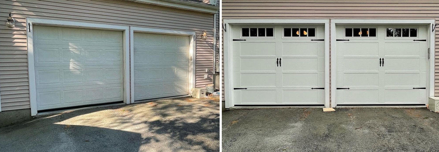 Before and after Garage Door Replacement by Maietta and Sons