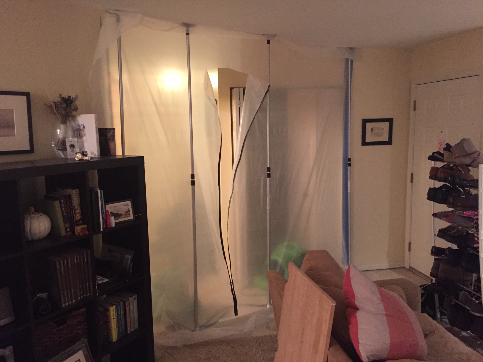 Large containment set up during a residential mold remediation job.