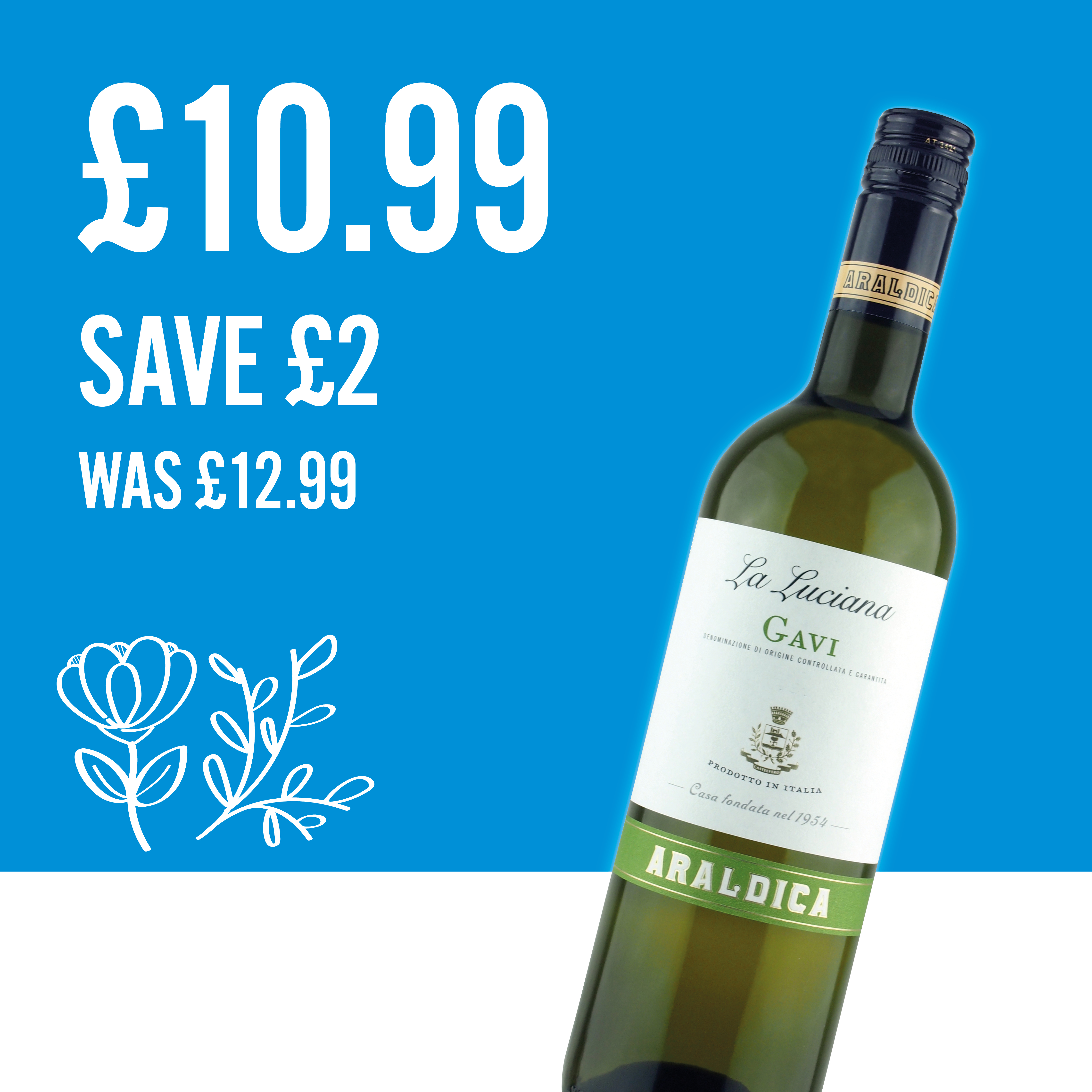 &pound;10.99 On wine save &pound;2