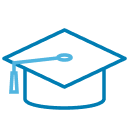 Graduation cap icon.