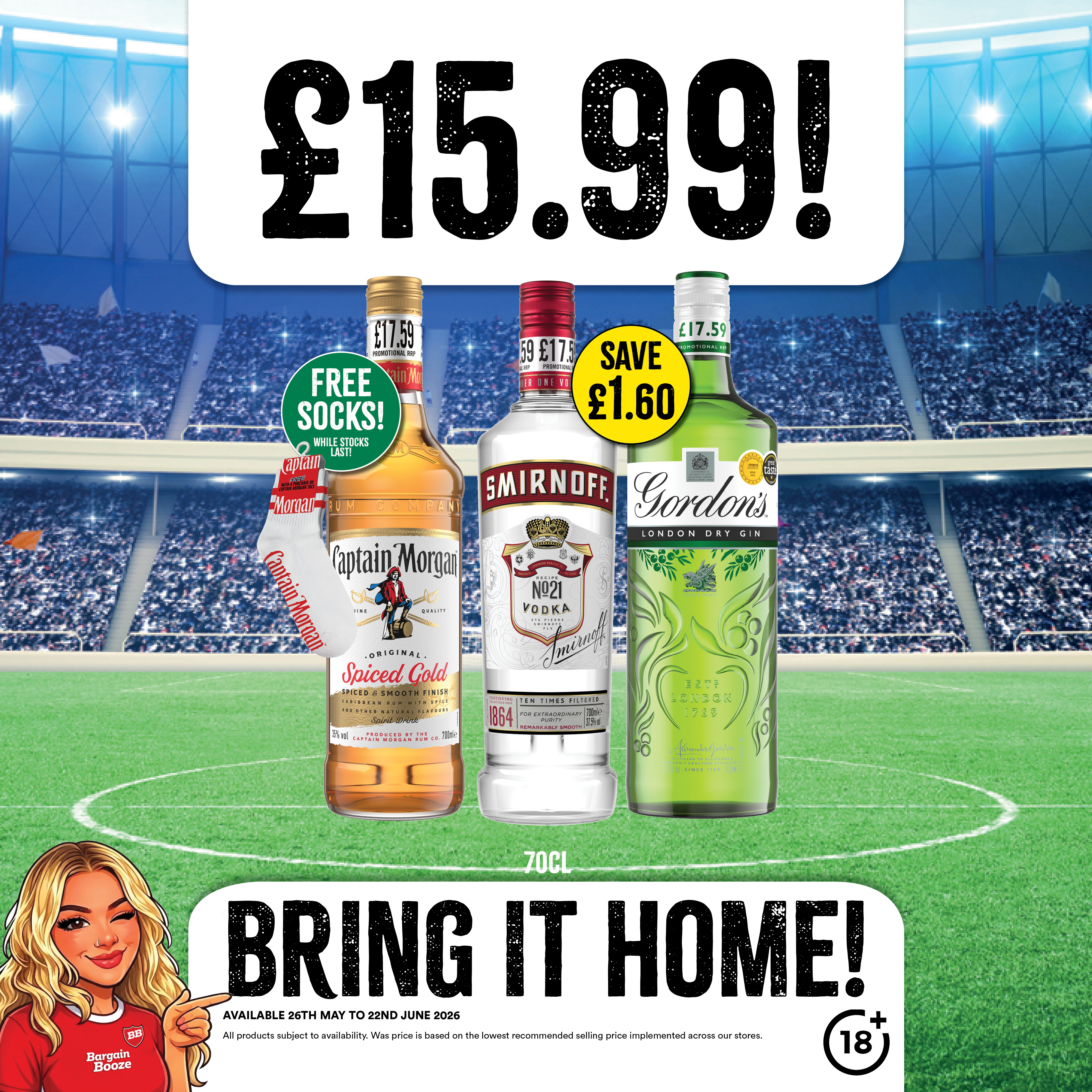 &pound;15.99 on selected spirits