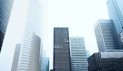 A row of skyscrapers in downtown Toronto.