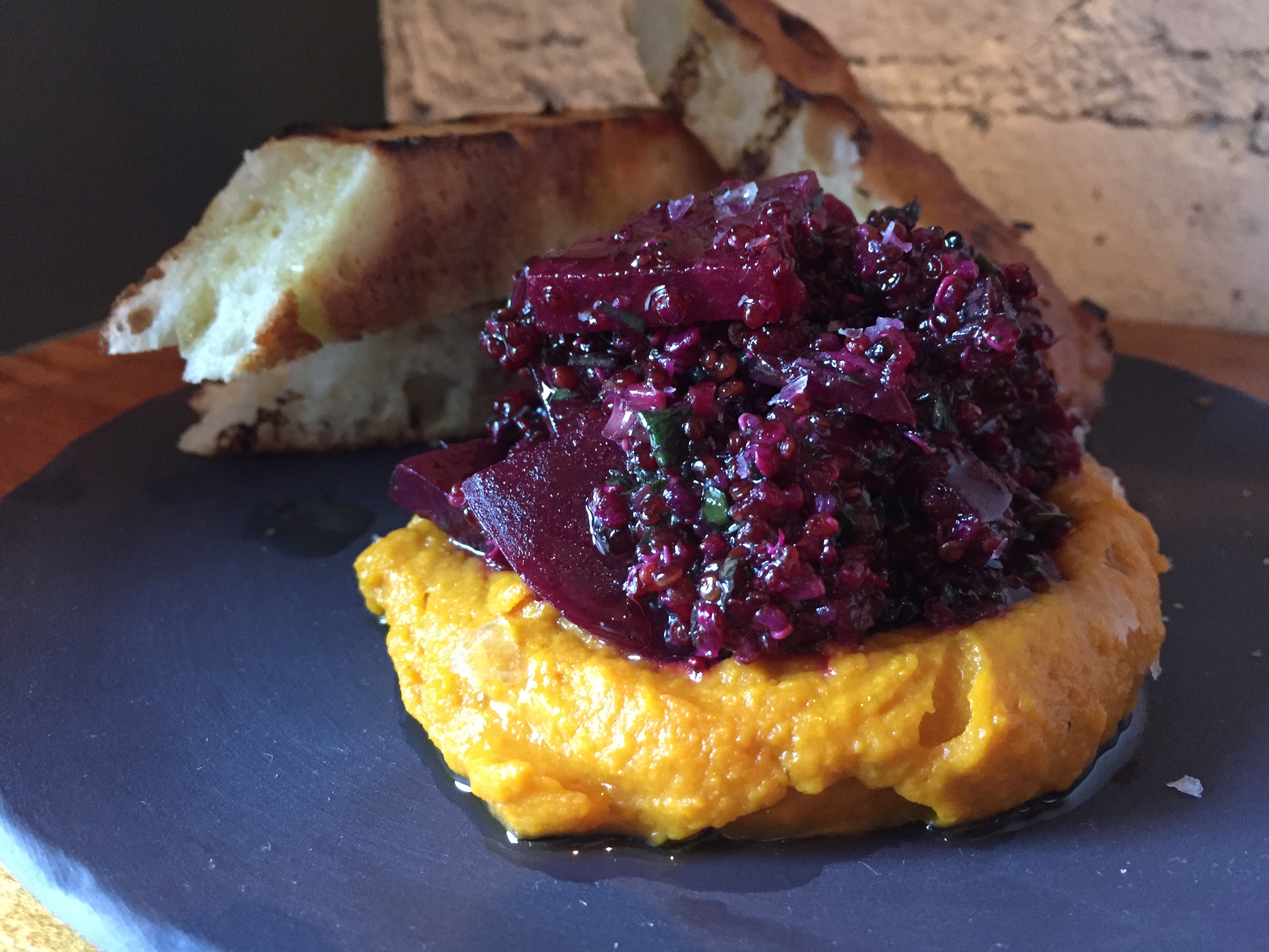 Beets & Squash Hummus appetizer at Quality Eats