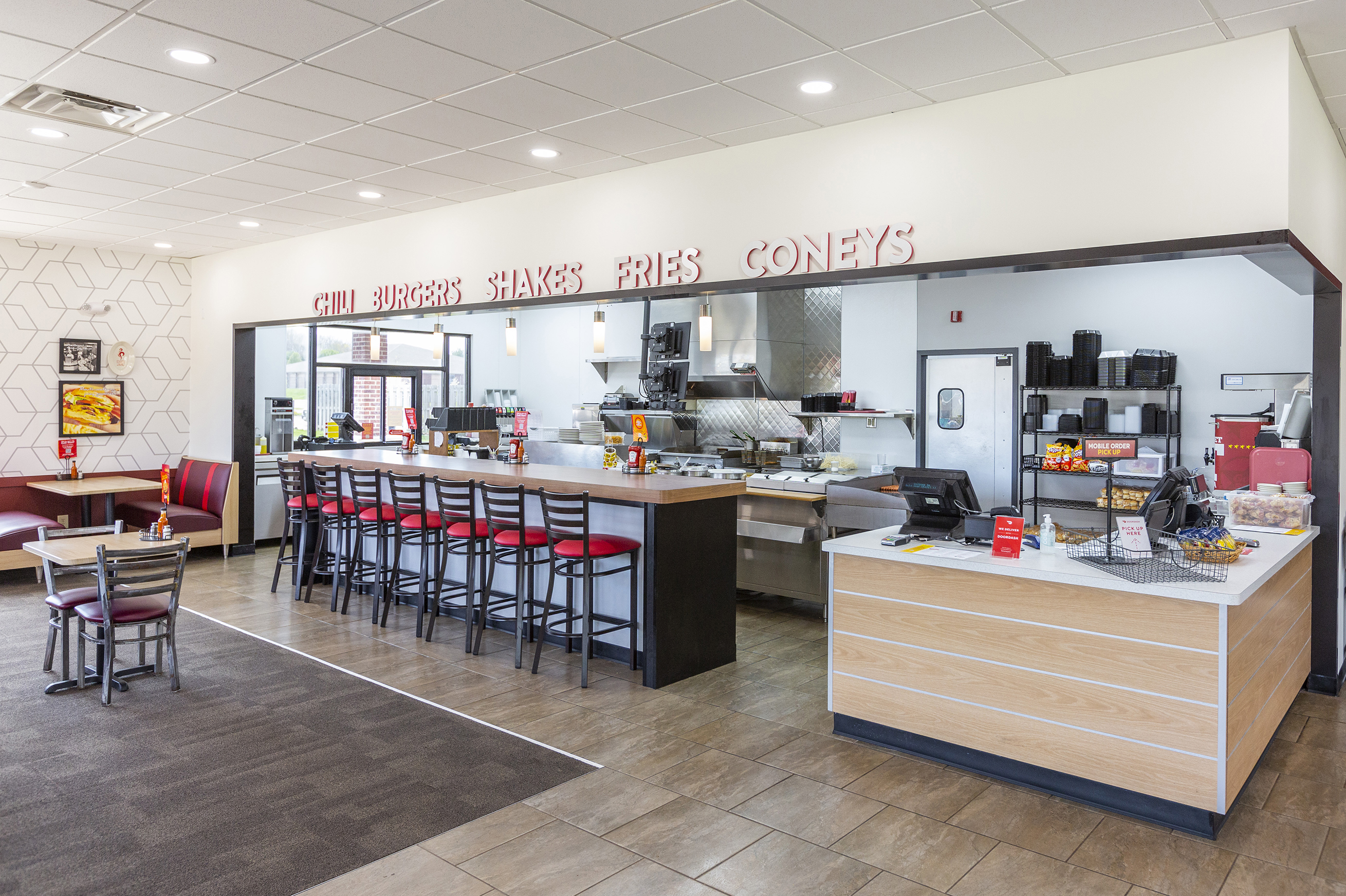 Gold Star Germantown newly remodeled interior, including grill.