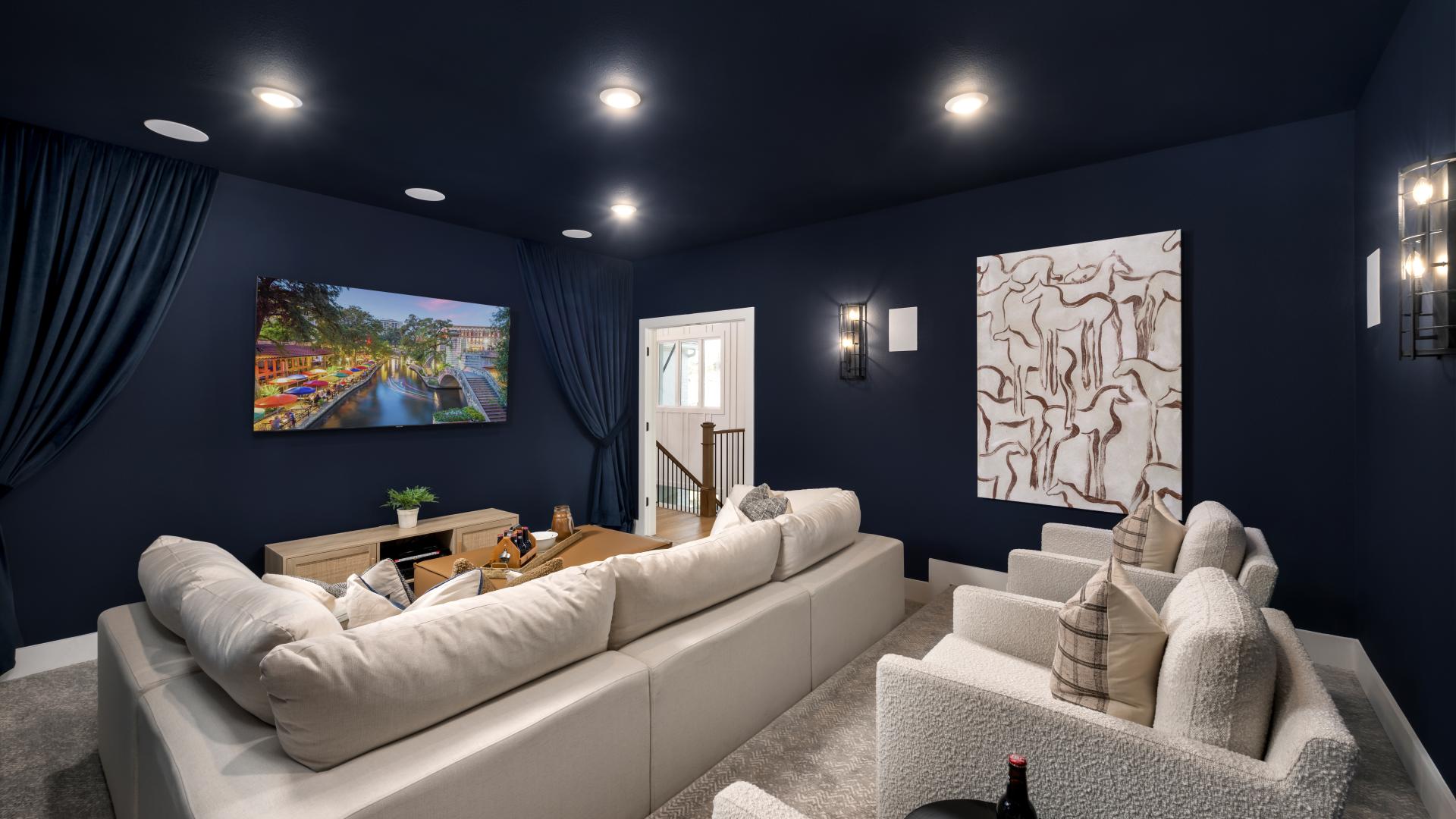 Enjoy movie night in a personalized media room