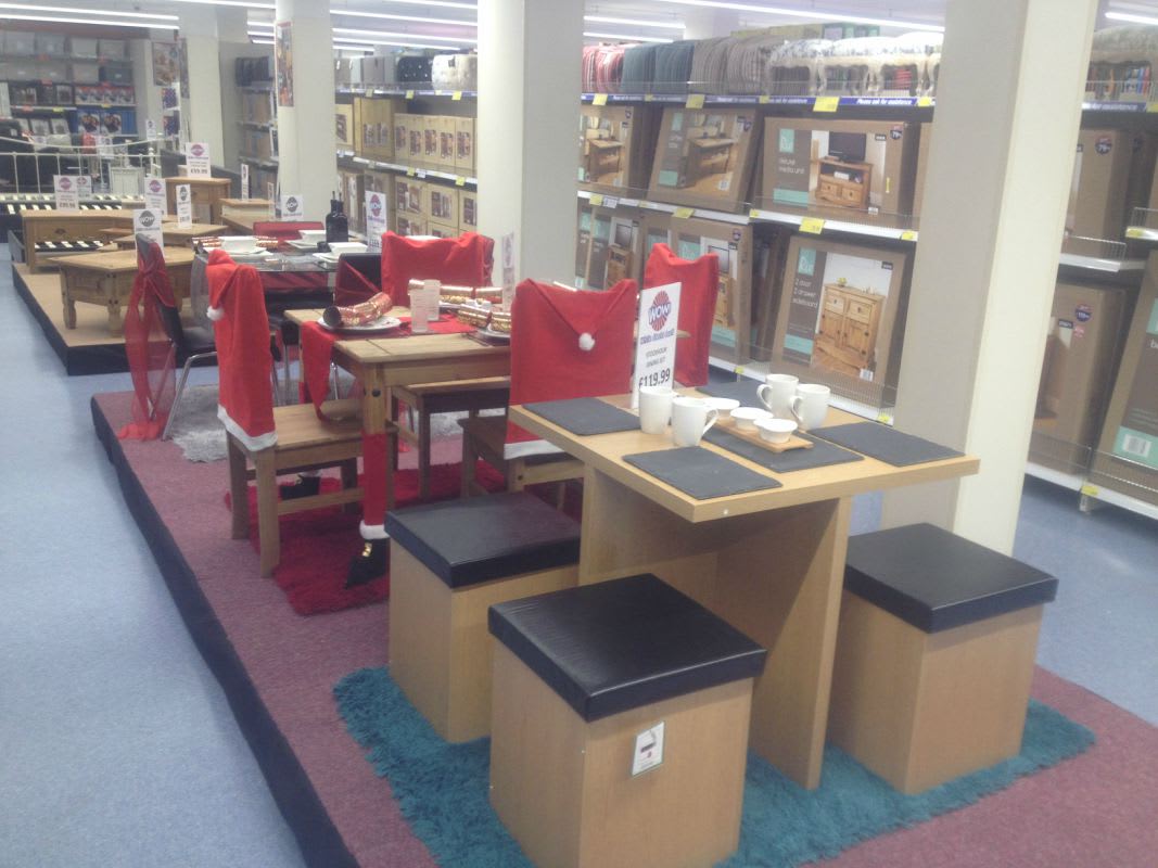 The furniture range on offer at B&M Ipswich - Eastgate Shopping Centre, with a Christmas twist.