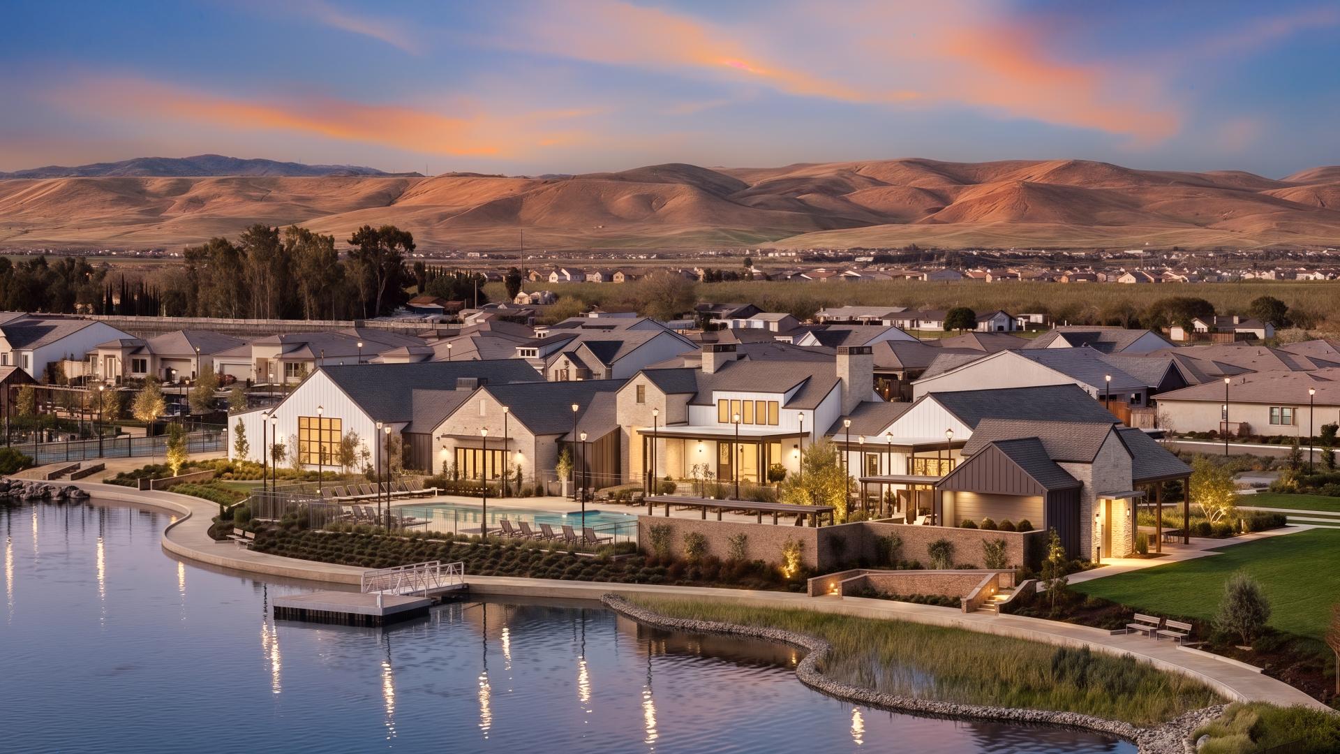 11,000-square-foot clubhouse eaturing indoor and outdoor pools, pickleball and bocce courts, fitness center, and more