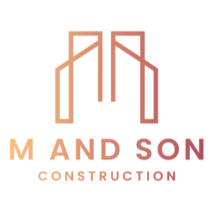 M and Son Construction. Comercial and residential Logo