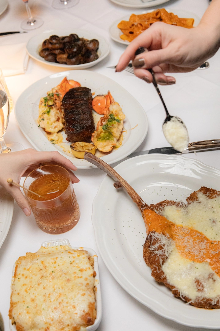 Group sharing entrees at Durant's