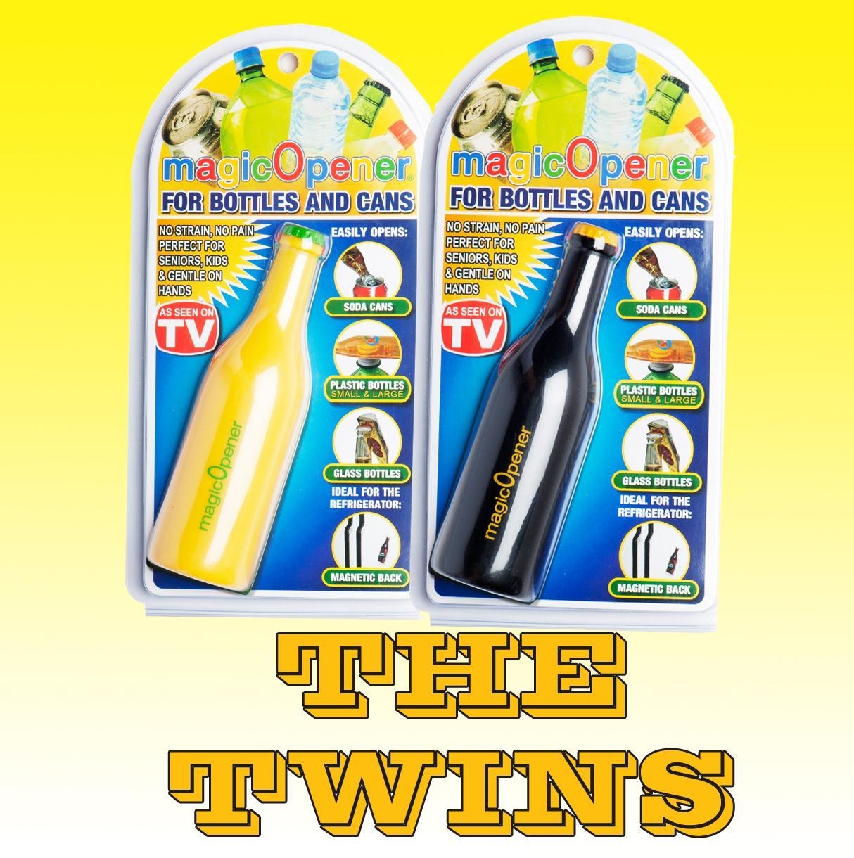 The Twins - magic Opener -  Bottle Opener - magic Opener - Arthritis Aids - Easy Opener -  Pull Tab - Soda Opener - Beer Opener - Twist Off Bottle Opener - Independent Living - Seniors - Self Help - Can Opener - Pet Food Pull Tab - Pop up &ndash; Promotional Products &ndash; Refrigerator magnet