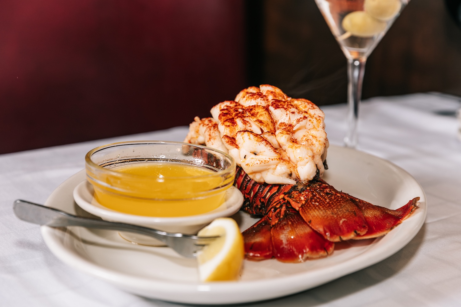 Exquisite Australian Lobster Tail served at Gibsons Bar & Steakhouse in Chicago, featuring premium,  