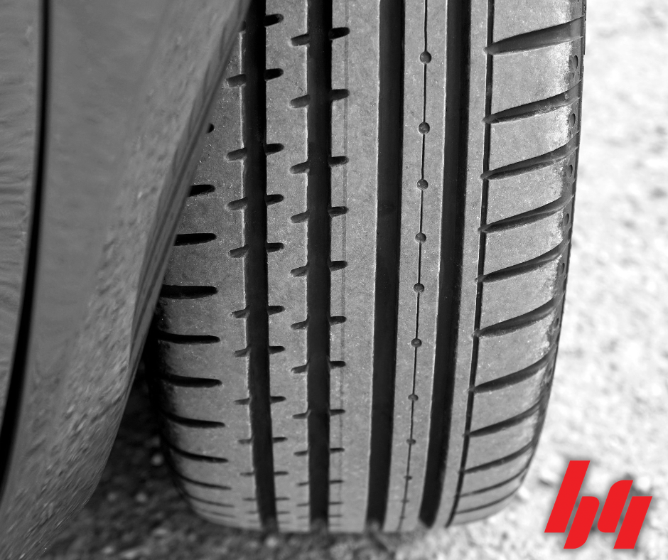 close-up view of a car tire