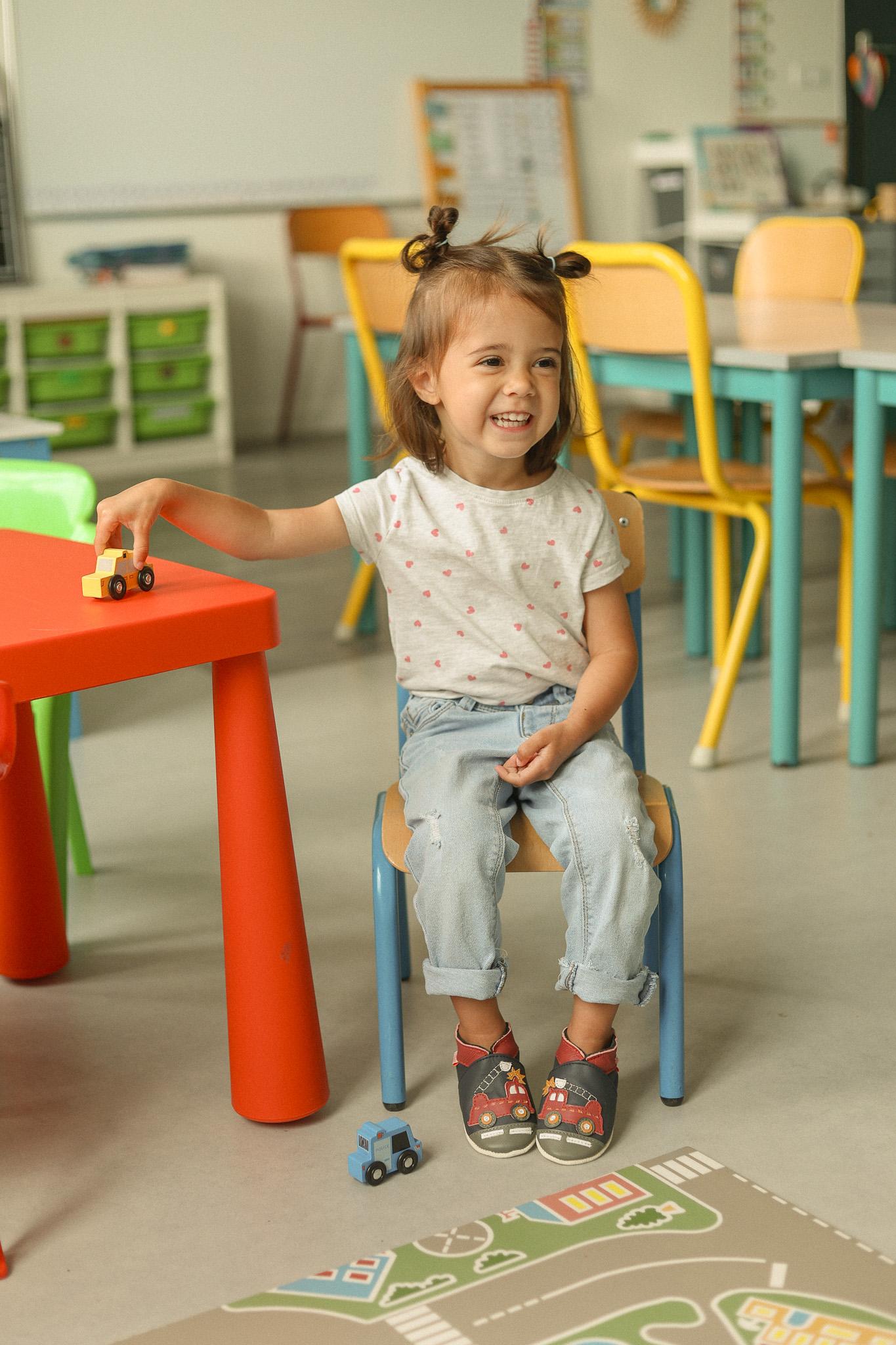 Chausson enfant maternelle camion de pompier
