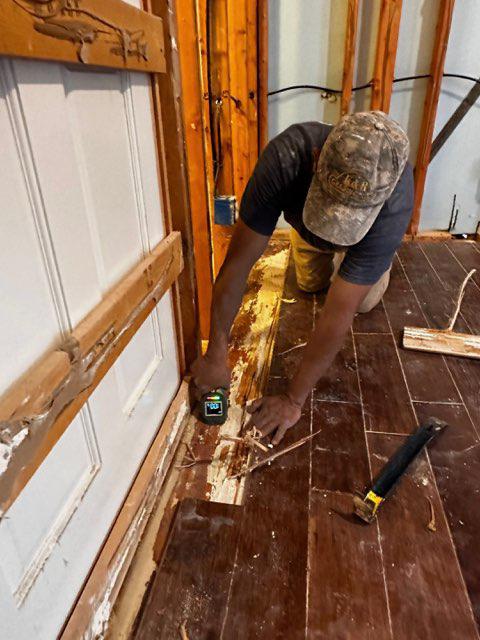 Water damaged hardwood floor Restoration Marietta GA