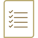 Completed checklist icon.