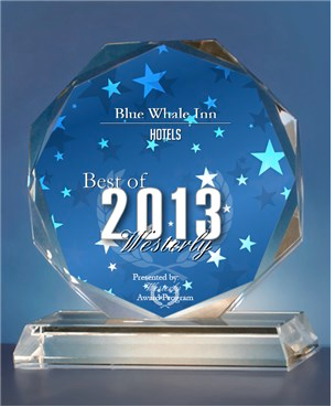 BLUE WHALE INN is proudly awarded the 2013 Best of Westerly - Hotels BLUE WHALE INN Misquamicut Beach (401)675-7416
