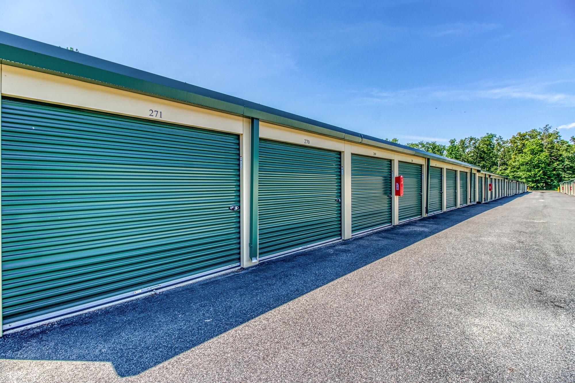 Drive up storage units.