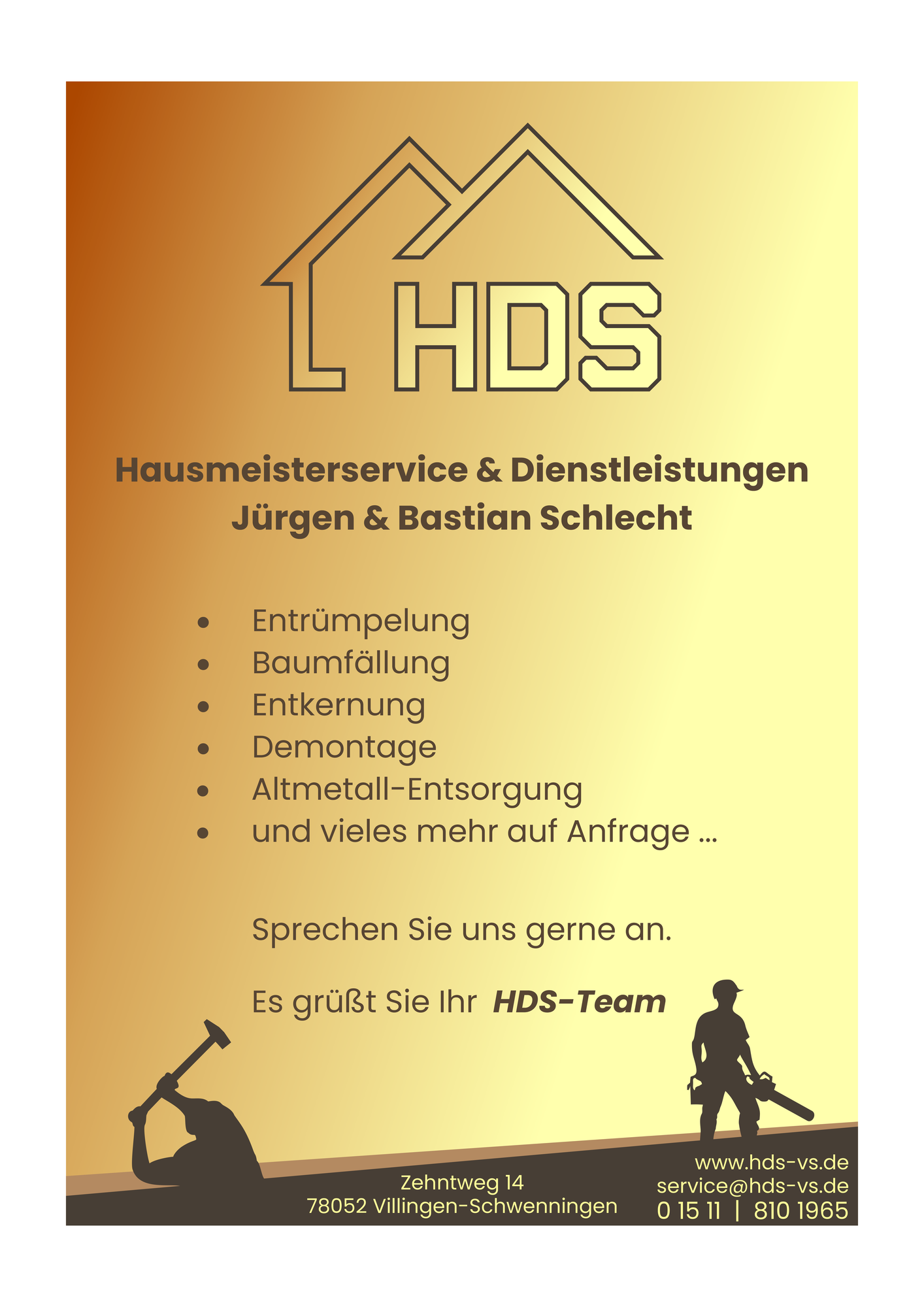 Bilder HDS Hausmeisterservice Entrümpelung Baumfällung Entkernung Demontage Altmetall-Entsorgung