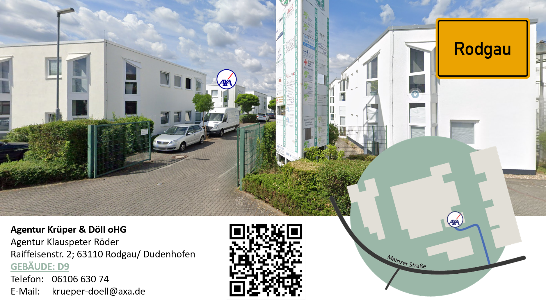 AXA Versicherung Krüper & Döll oHG und Bürogemeinschaft Klauspeter Röder in Rodgau, Raiffeisenstr. 2 in Rodgau