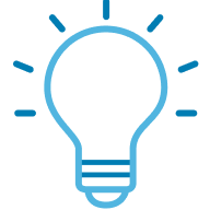 Shining lightbulb icon.