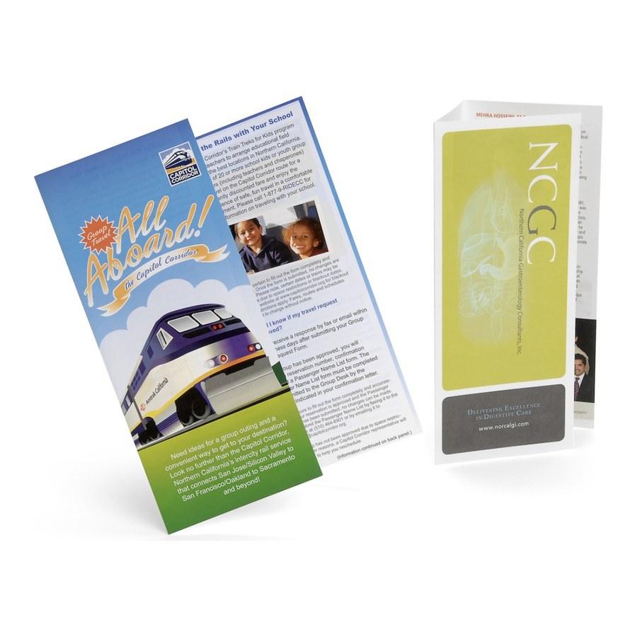 Brochures for Capitol Corridor and NCGC. Offset printing by PLC Print.