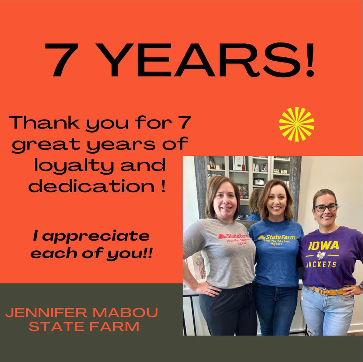 Happy work anniversary to these three amazing women!  (Oct. 1) They have been with me since the firs Jennifer Mabou - State Farm Insurance Agent Sulphur (337)527-0027