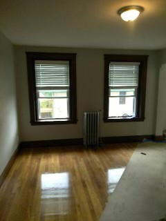 For this job in Salem. MA,  our handyman repaired, sanded and refinished floors in this apartment building - the owner was thrilled!