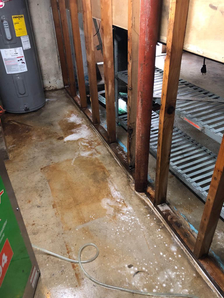 Flood cut after a water heater malfunction.