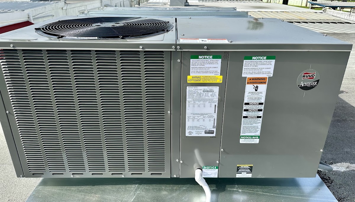 Rooftop HVAC package unit installed to provide reliable heating, cooling, and airflow for a commercial property.