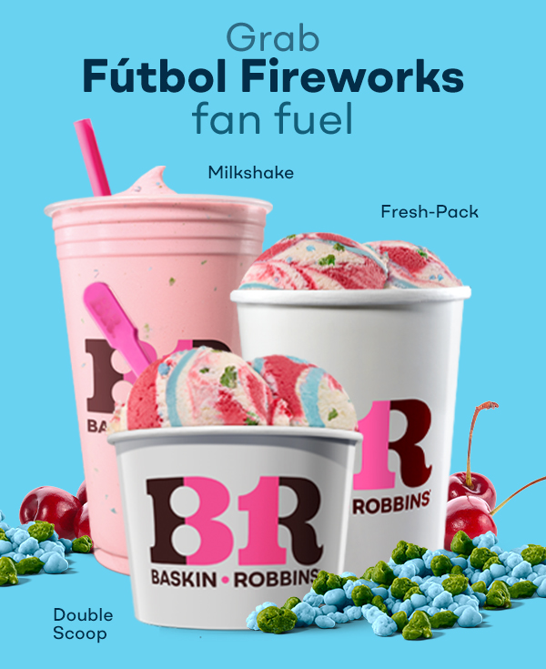 Sweet Cream Soda flavored Ice Cream and Cherry flavored Sherbet with Blue Raspberry and Green Apple flavored popping candy and Blue Raspberry flavored Swirls.