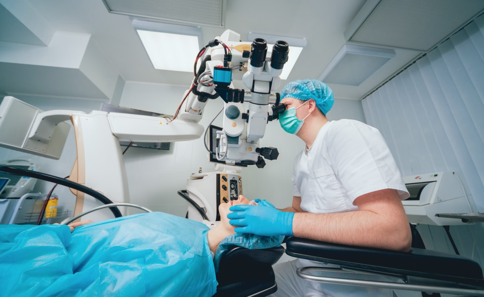 Patient undergoing LASIK Eye Surgery