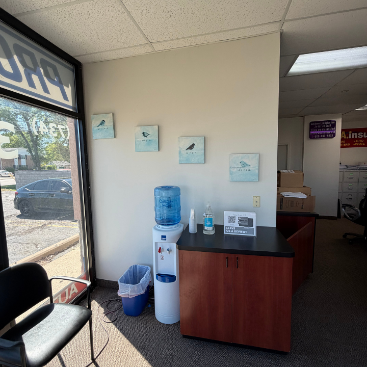 Interior of the L.A. Insurance Agency located at 32917 Ford Rd. in MI