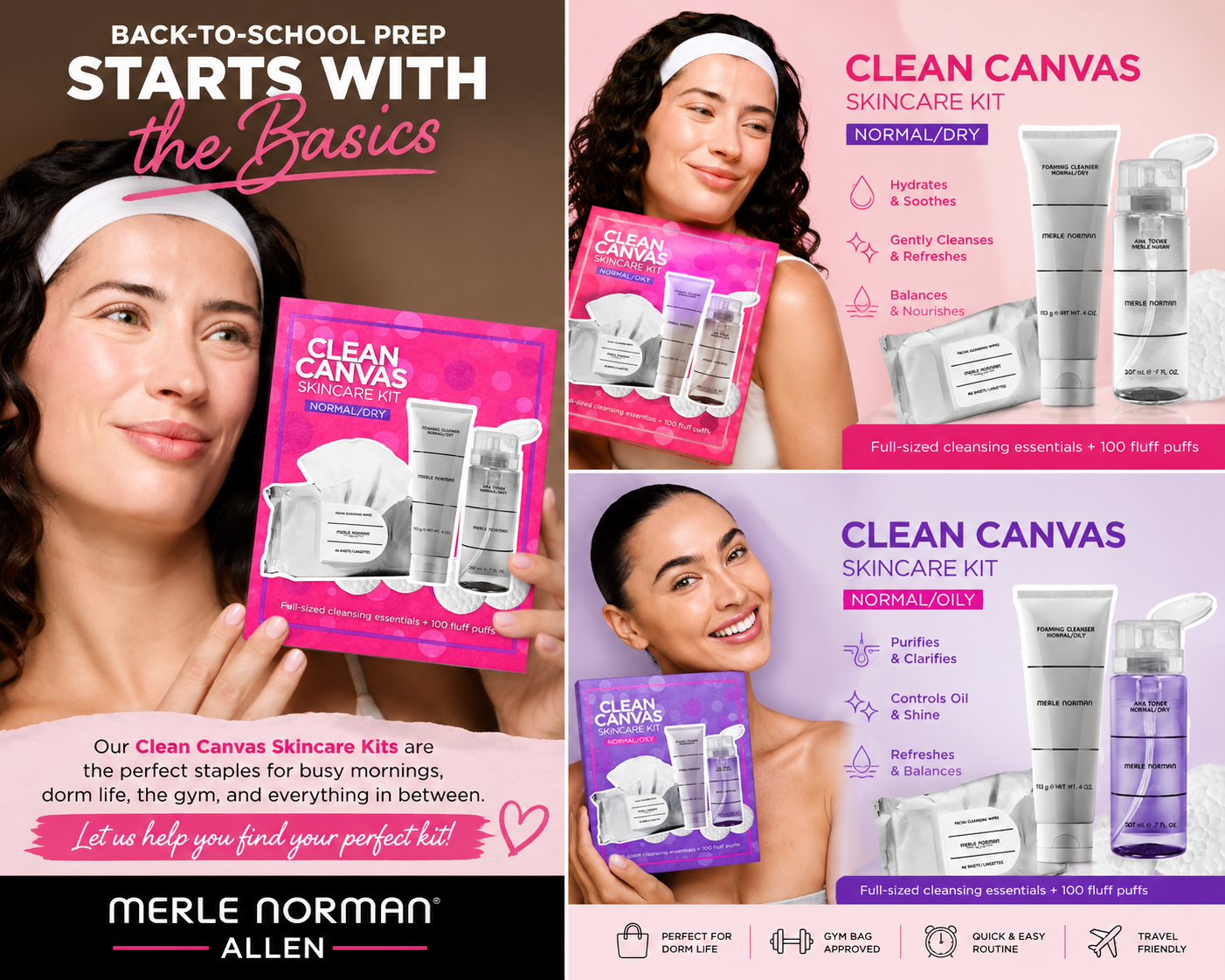 Back-to-school prep starts with healthy skin. Merle Norman Clean Canvas Skincare Kits make it easy t 
