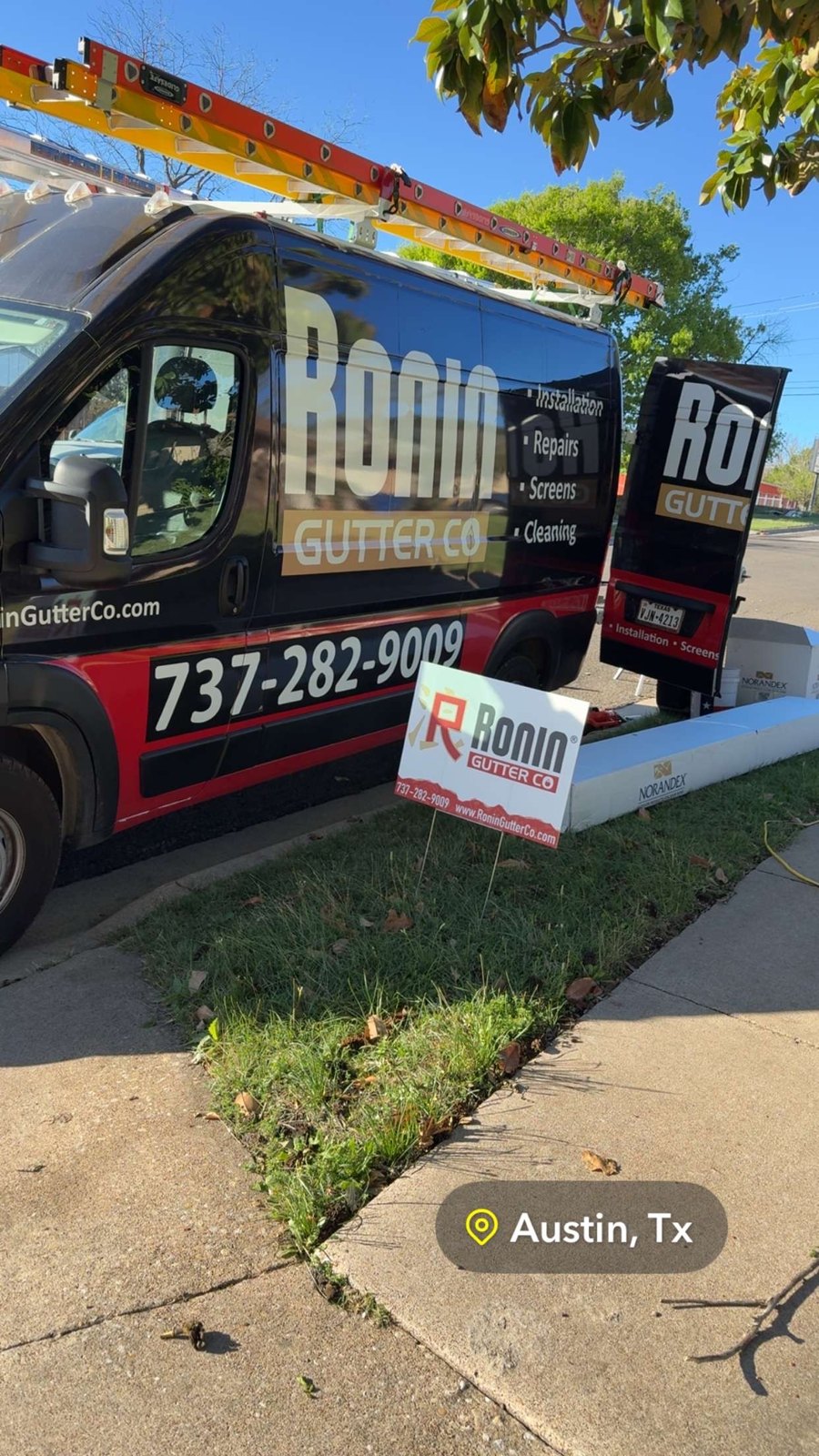 Ronin Gutter Co on the job in Austin, TX 