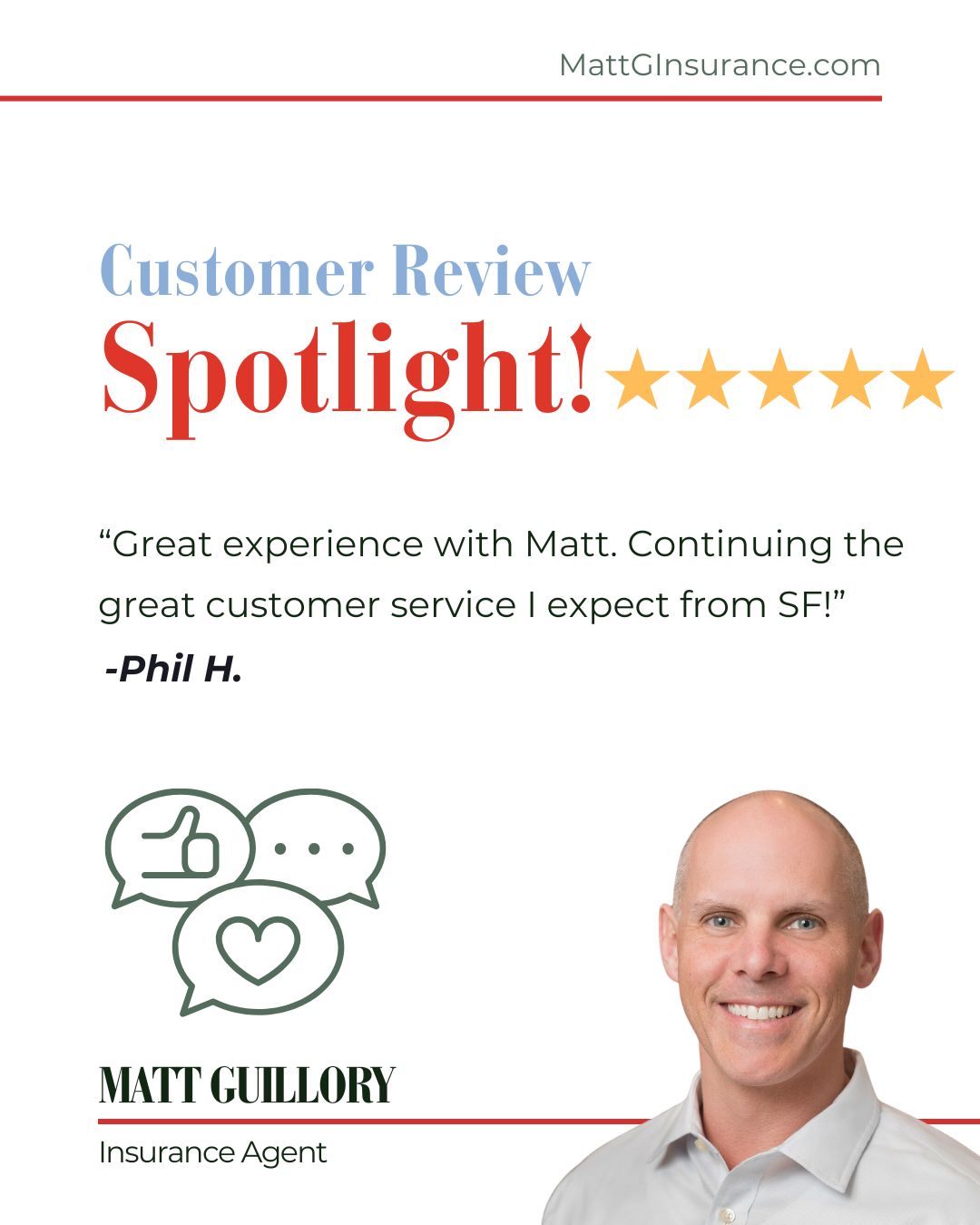 Thank you, Phil! We&rsquo;re thrilled to hear you had a great experience with Matt!