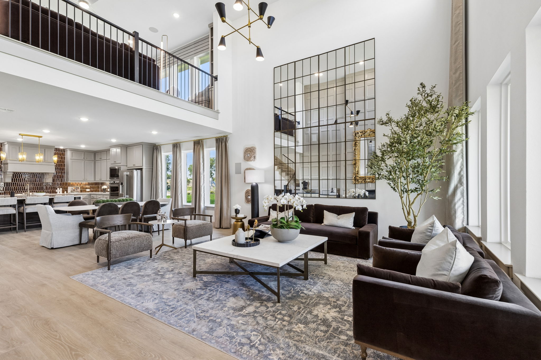 Living room in the Rainwater Crossing model home in Celina, TX.