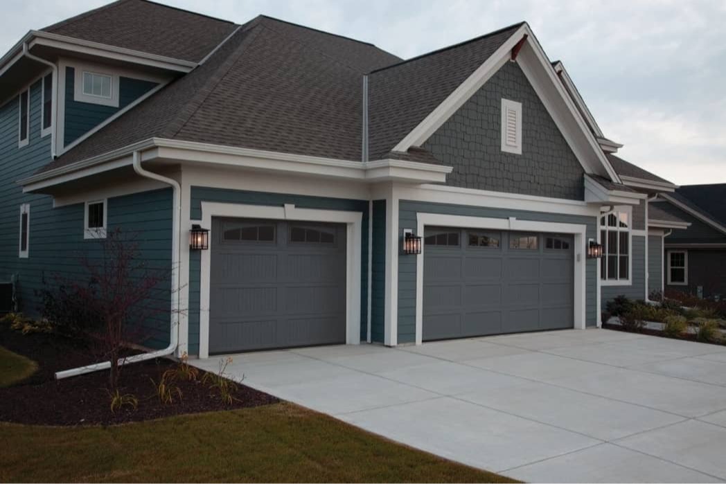 Contemporary garage doors with windows