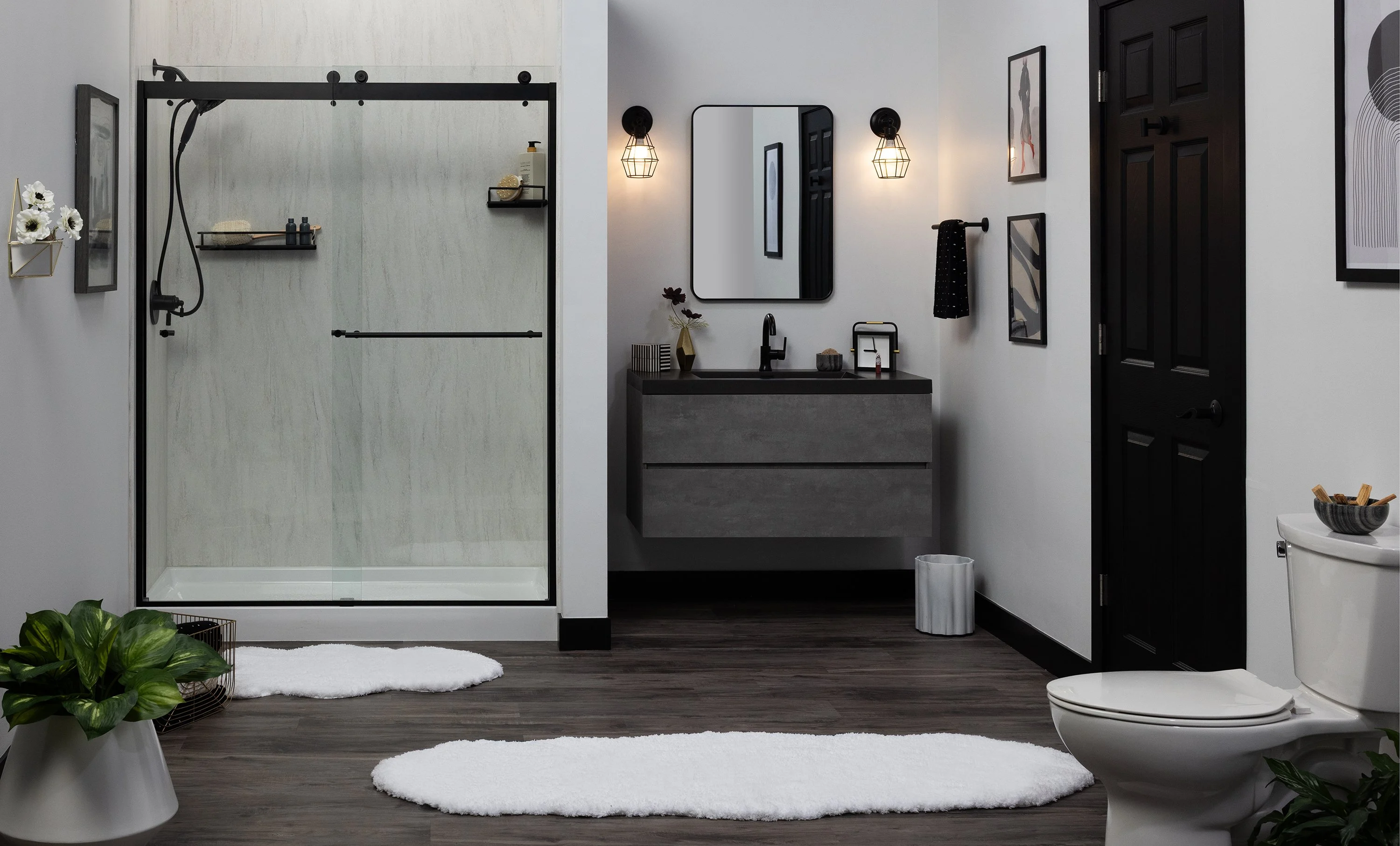 Walk-in shower remodel with Coastal Mist wall system in Portland, Maine