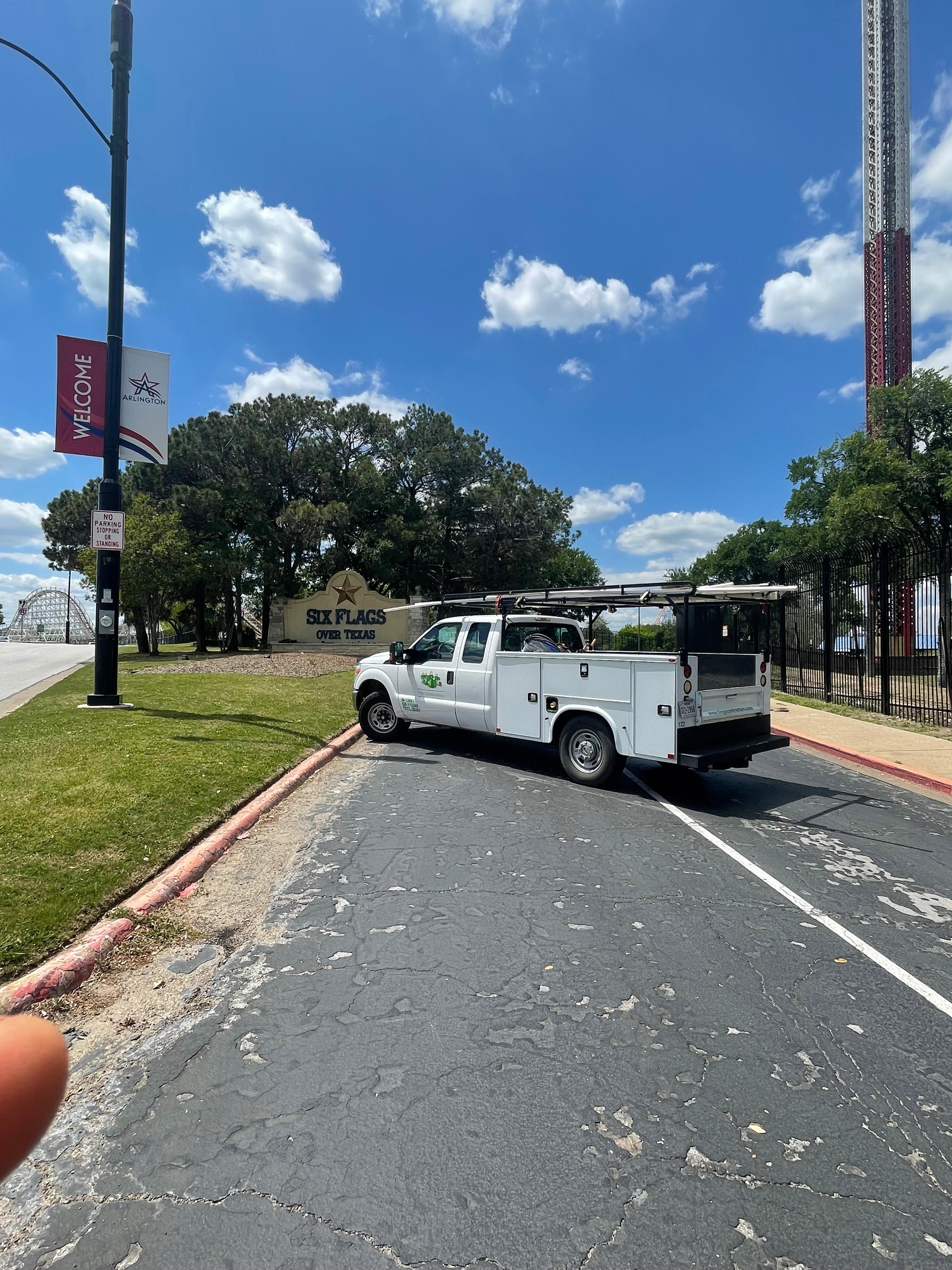 One of the Tioga service trucks at Six Flags Over Texas in Arlington Texas.