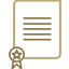 Certified document icon.